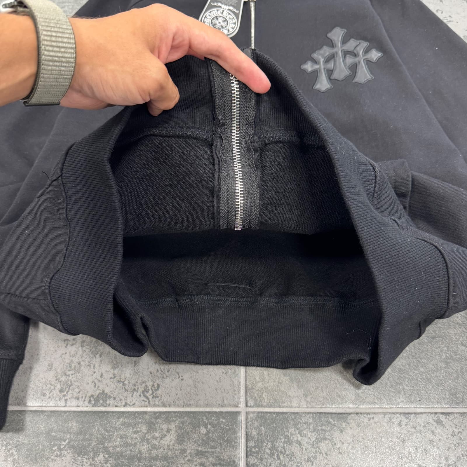 Chrome Hearts Triple Cross Patch Zip-Up Hoodie — 2